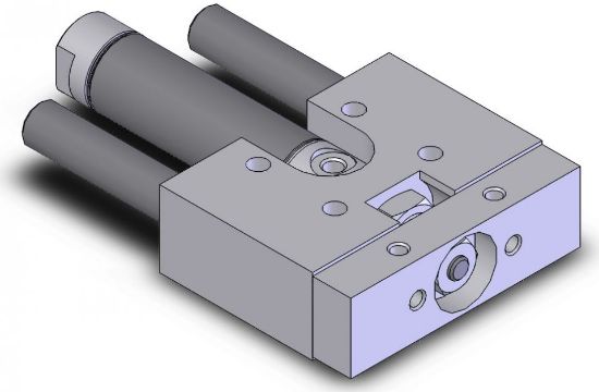 Picture of American Cylinder 312S25-X.XX 5/16" BORE DOUBLE ACTING LINEAR SLIDE - SINGLE BEARING BLOCK DESIGN - 1/4" DIAMETER GUIDE SHAFTS