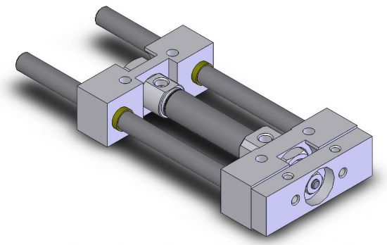 Picture of American Cylinder 312L25-0.50 5/16" BORE DOUBLE ACTING LINEAR SLIDE - DUAL BEARING BLOCK DESIGN - 1/4" DIAMETER GUIDE SHAFTS