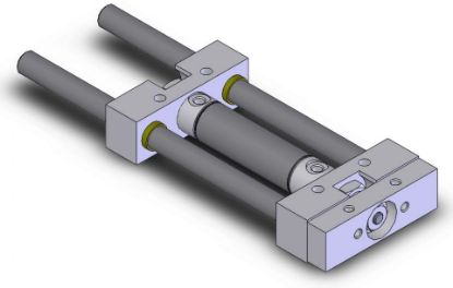 Picture of American Cylinder 312L25-6.00 5/16" BORE DOUBLE ACTING LINEAR SLIDE - DUAL BEARING BLOCK DESIGN - 1/4" DIAMETER GUIDE SHAFTS