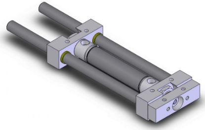 Picture of American Cylinder 562L38-6.00 9/16" BORE DOUBLE ACTING LINEAR SLIDE - DUAL BEARING BLOCK DESIGN - 3/8" DIAMETER GUIDE SHAFTS