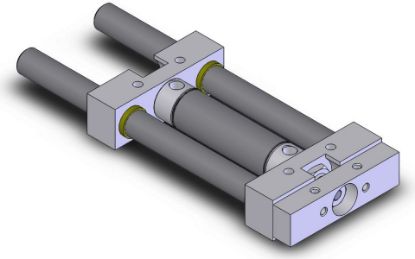 Picture of American Cylinder 750L50-6.00 3/4" BORE DOUBLE ACTING LINEAR SLIDE - DUAL BEARING BLOCK DESIGN - 1/2" DIAMETER GUIDE SHAFTS