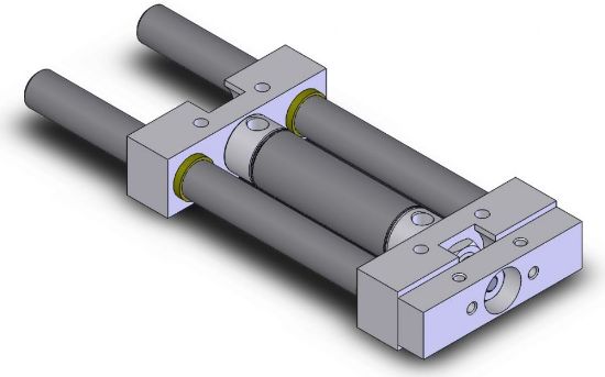 Picture of American Cylinder 750L50-6.00 3/4" BORE DOUBLE ACTING LINEAR SLIDE - DUAL BEARING BLOCK DESIGN - 1/2" DIAMETER GUIDE SHAFTS