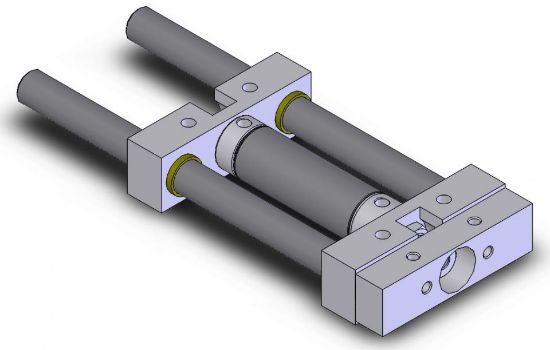 Picture of American Cylinder 1062L75-6.00 1-1/16" BORE DOUBLE ACTING LINEAR SLIDE - DUAL BEARING BLOCK DESIGN - 3/4" DIAMETER GUIDE SHAFTS